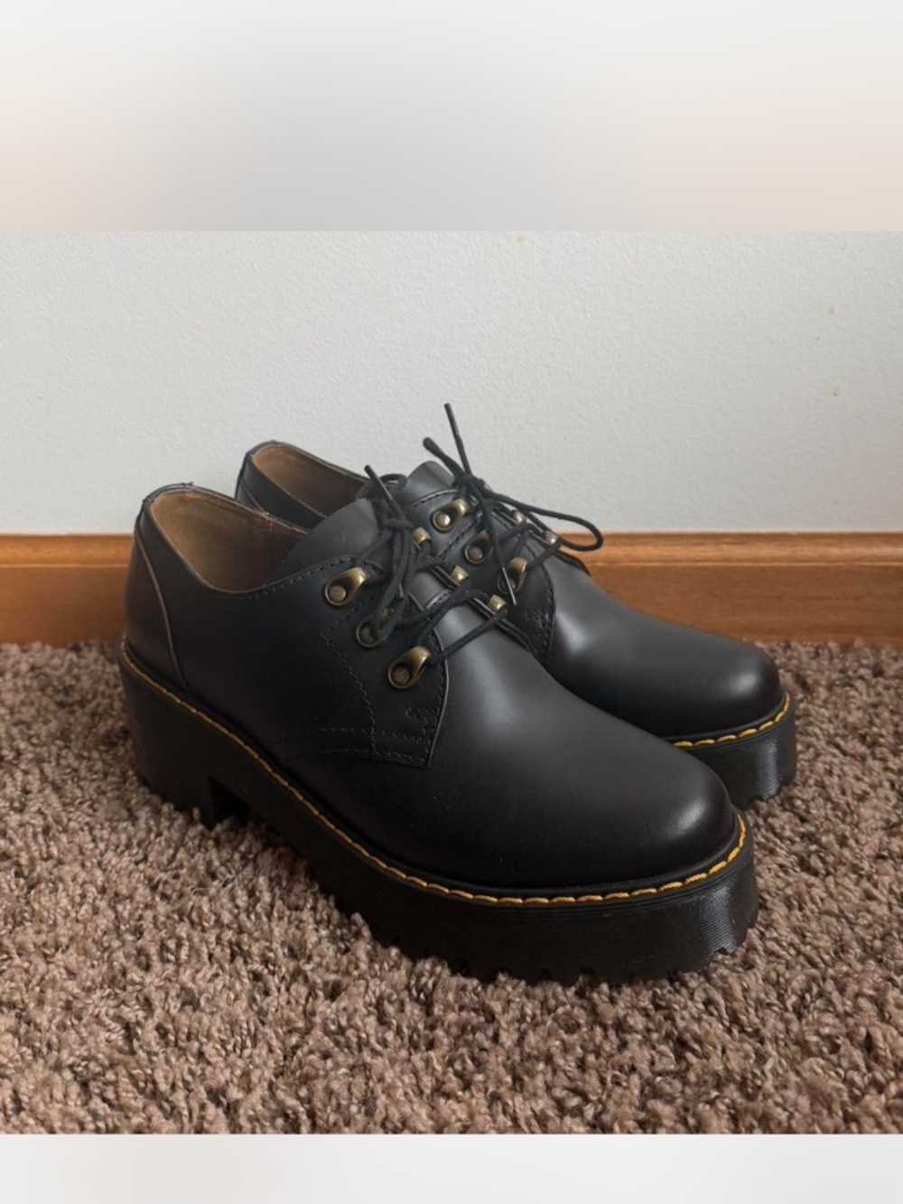 Dr. Martens Black Platform Lace-Up Ankle Booties